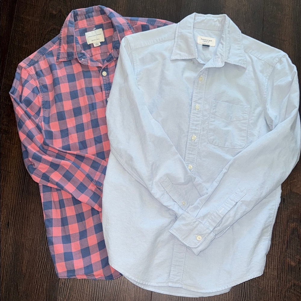 2- American Eagle X Small super soft dress shirts